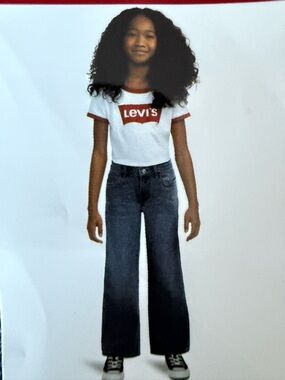 Levi's Youth Wide Leg Jeans Dark Blud size 10